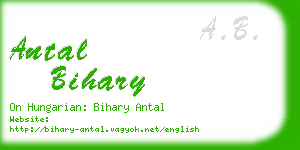 antal bihary business card